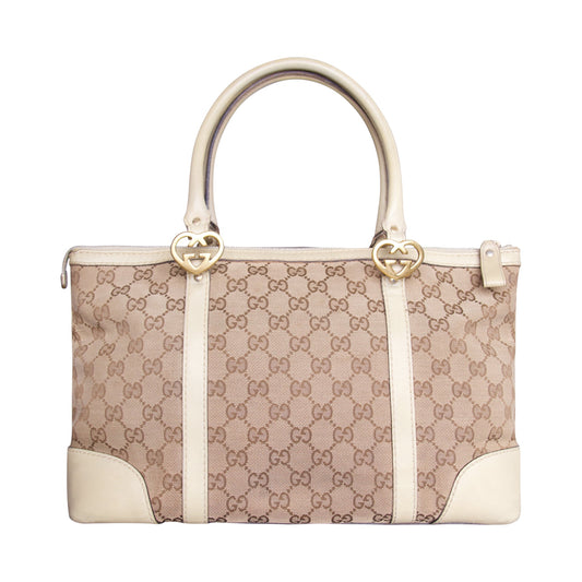 Gucci Lovely Heart Beige Tote Bag (257069)