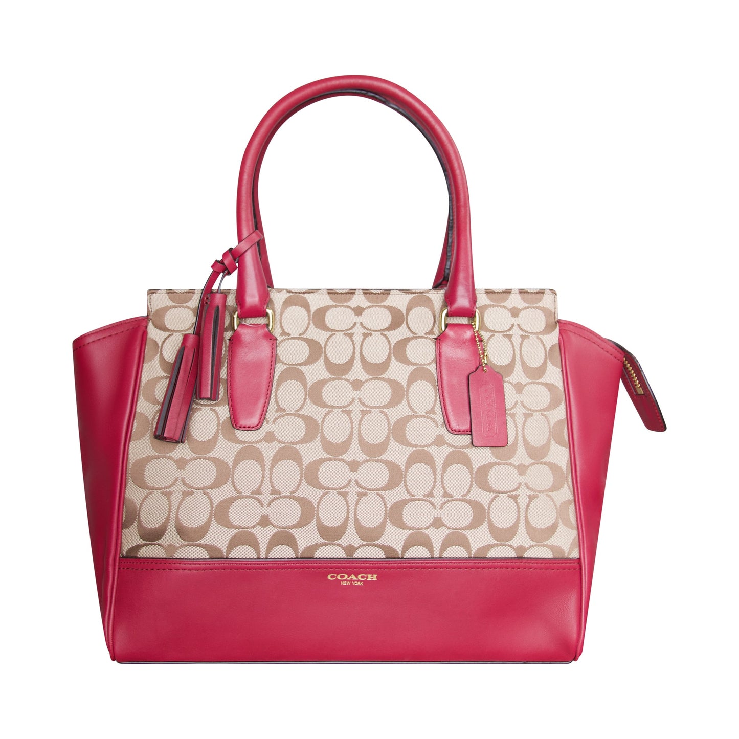 Coach Legacy Signature Carryall Cherry Tote Bag (F25402)