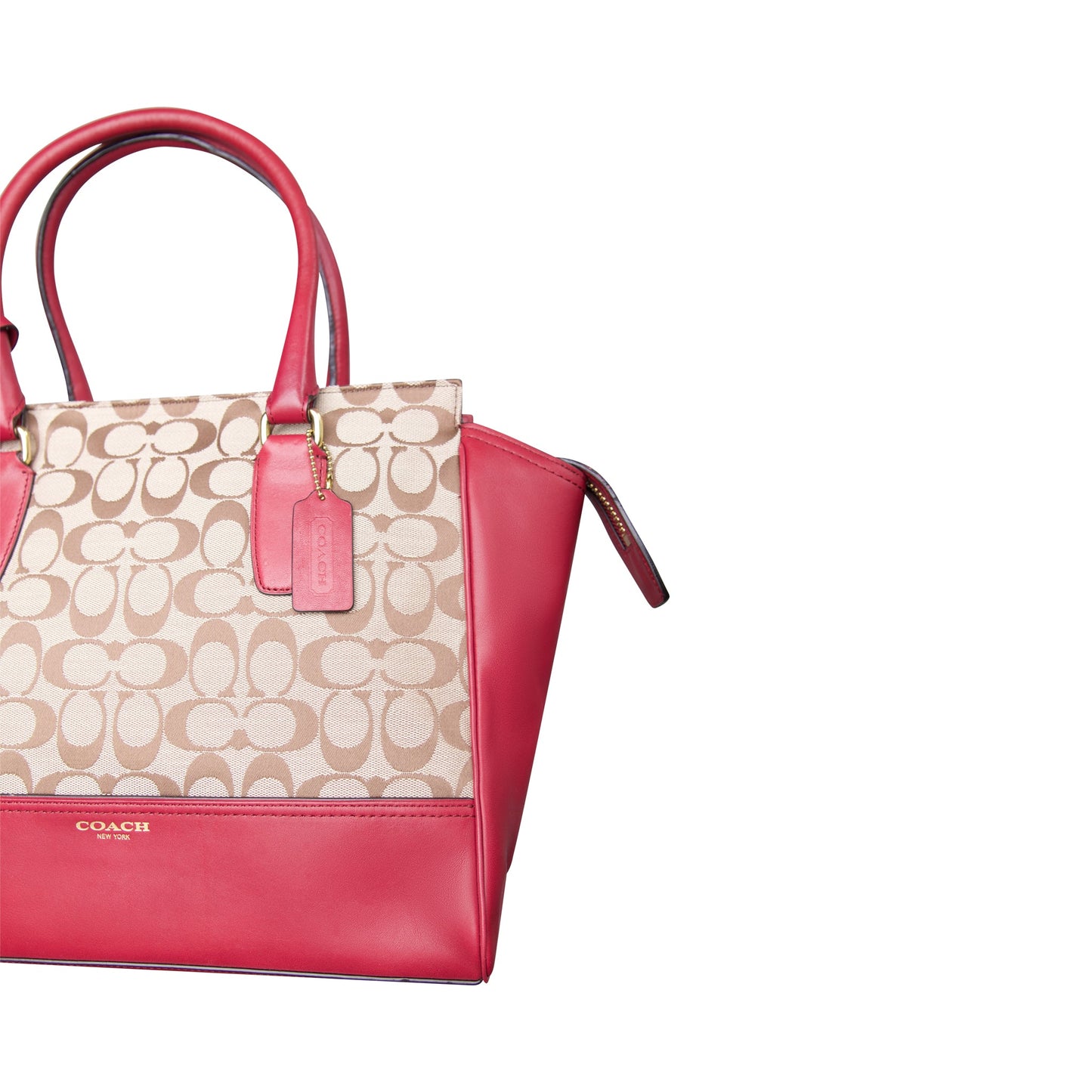 Coach Legacy Signature Carryall Cherry Tote Bag (F25402)