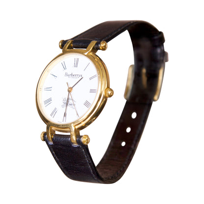 Burberry Gold Plated Leather Strap Watch 3200 | O/S, Gold
