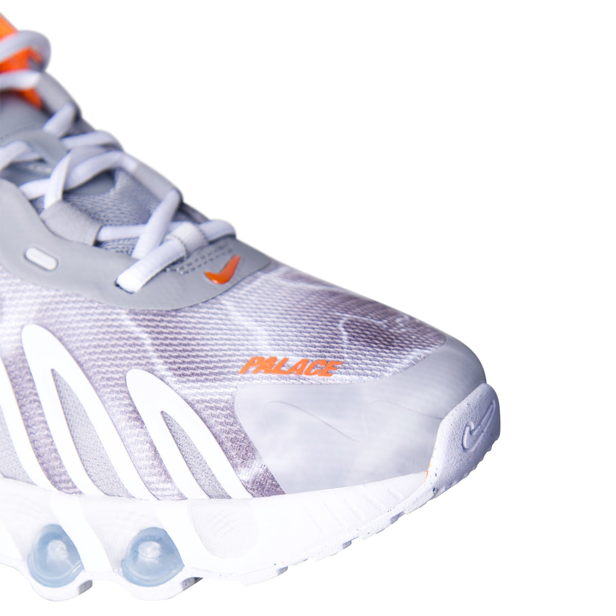 Palace x Nike Air Max DN8 Dusty Grey/Saftey Orange Trainers | UK 10, Grey