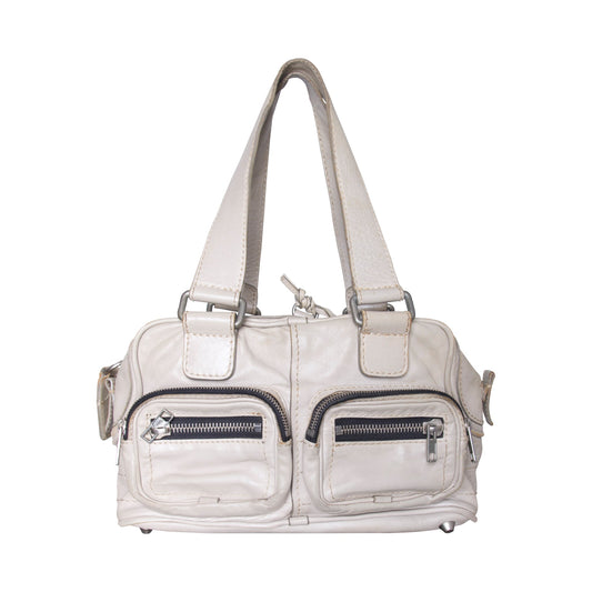 Chloe Betty Model Grey Distressed Leather Handbag with Purse