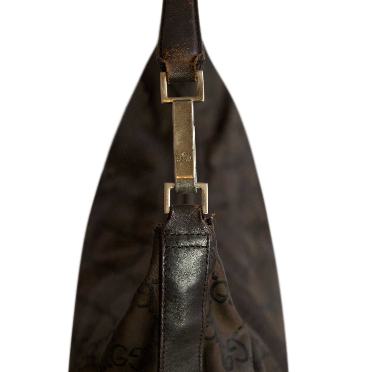 Gucci Black XL GG Supreme Nylon Leather Shoulder Bag