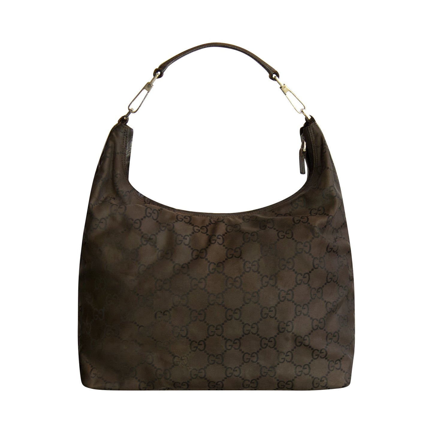 Gucci Black XL GG Supreme Nylon Leather Shoulder Bag