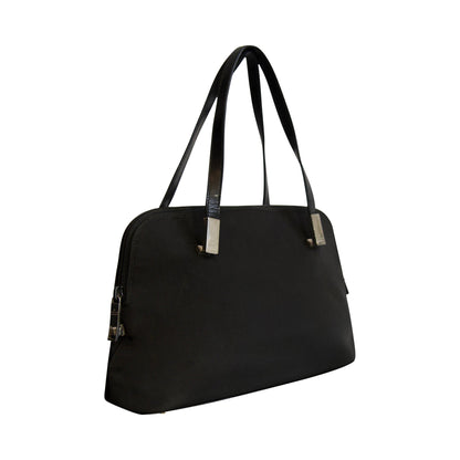 Gucci Black Nylon Leather Top-Handle