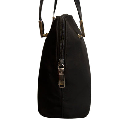 Gucci Black Nylon Leather Top-Handle