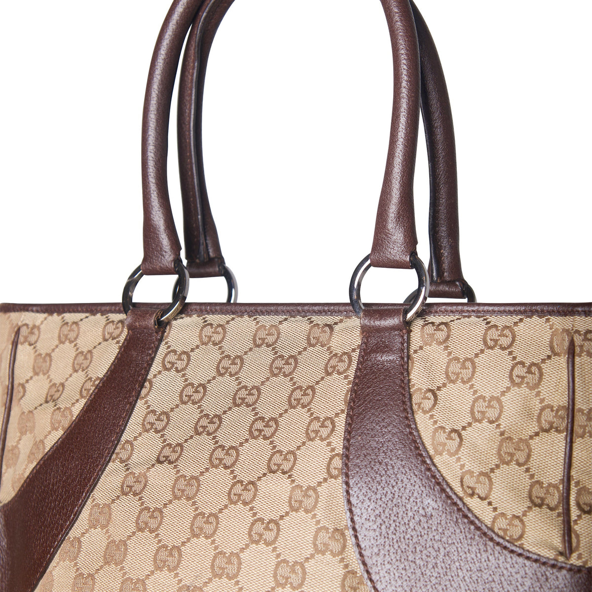 Gucci GG Monogram Eclipse Canvas Leather Trim Tote Bag | O/S, Brown