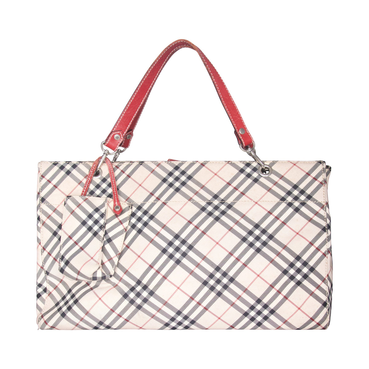 Burberry Nova Check Square Tote Bag | O/S, Beige with Red and Black