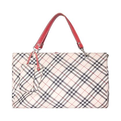 Burberry Nova Check Square Tote Bag | O/S, Beige with Red and Black