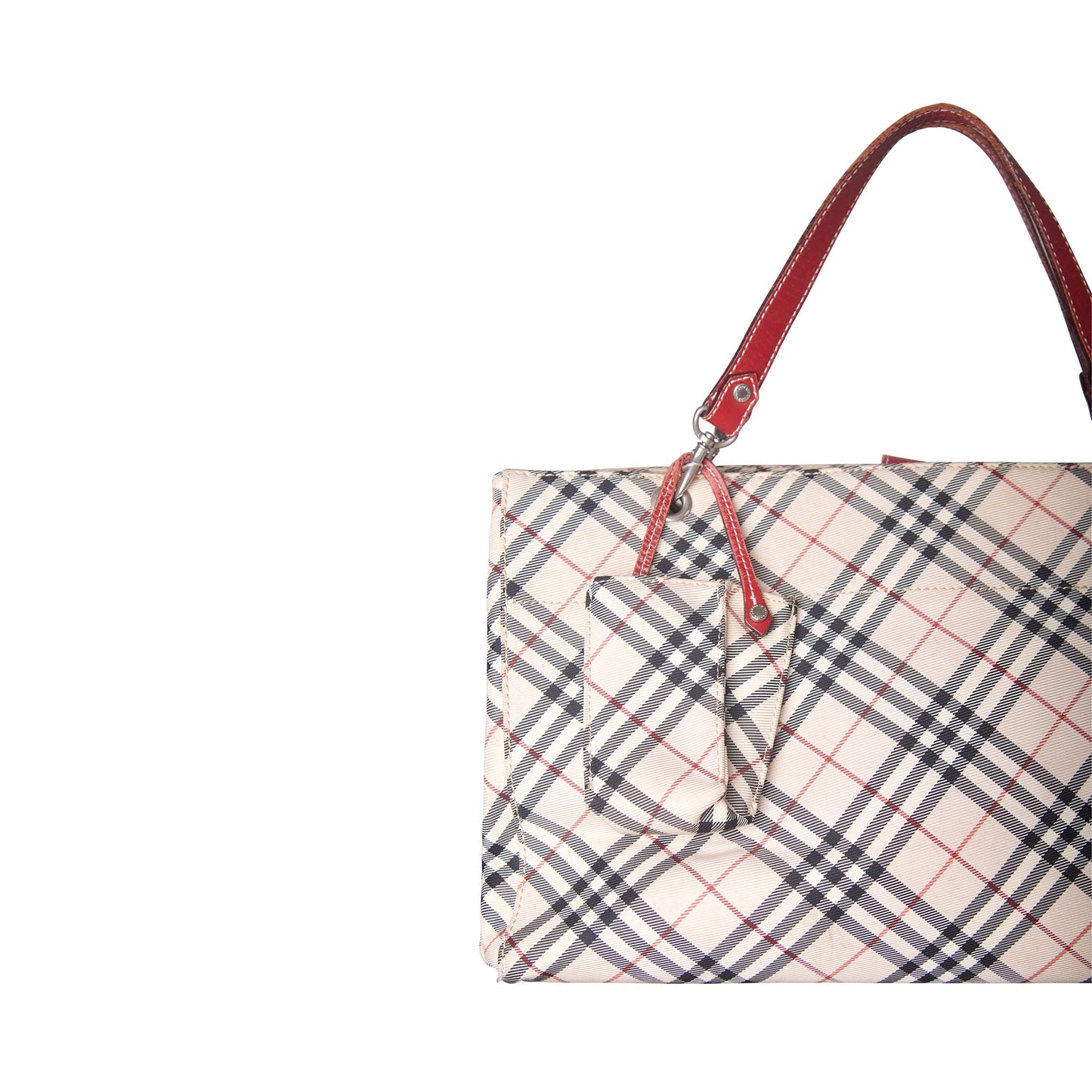 Burberry Nova Check Square Tote Bag | O/S, Beige with Red and Black