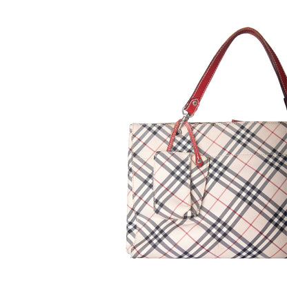 Burberry Nova Check Square Tote Bag | O/S, Beige with Red and Black