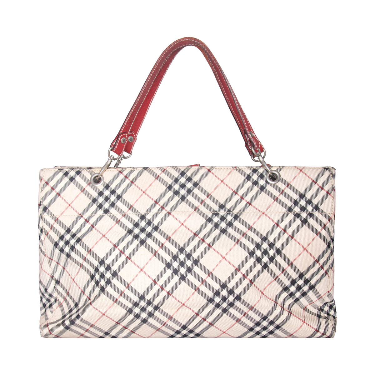 Burberry Nova Check Square Tote Bag | O/S, Beige with Red and Black