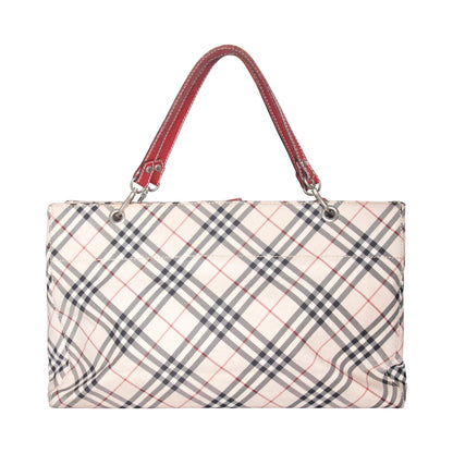 Burberry Nova Check Square Tote Bag | O/S, Beige with Red and Black