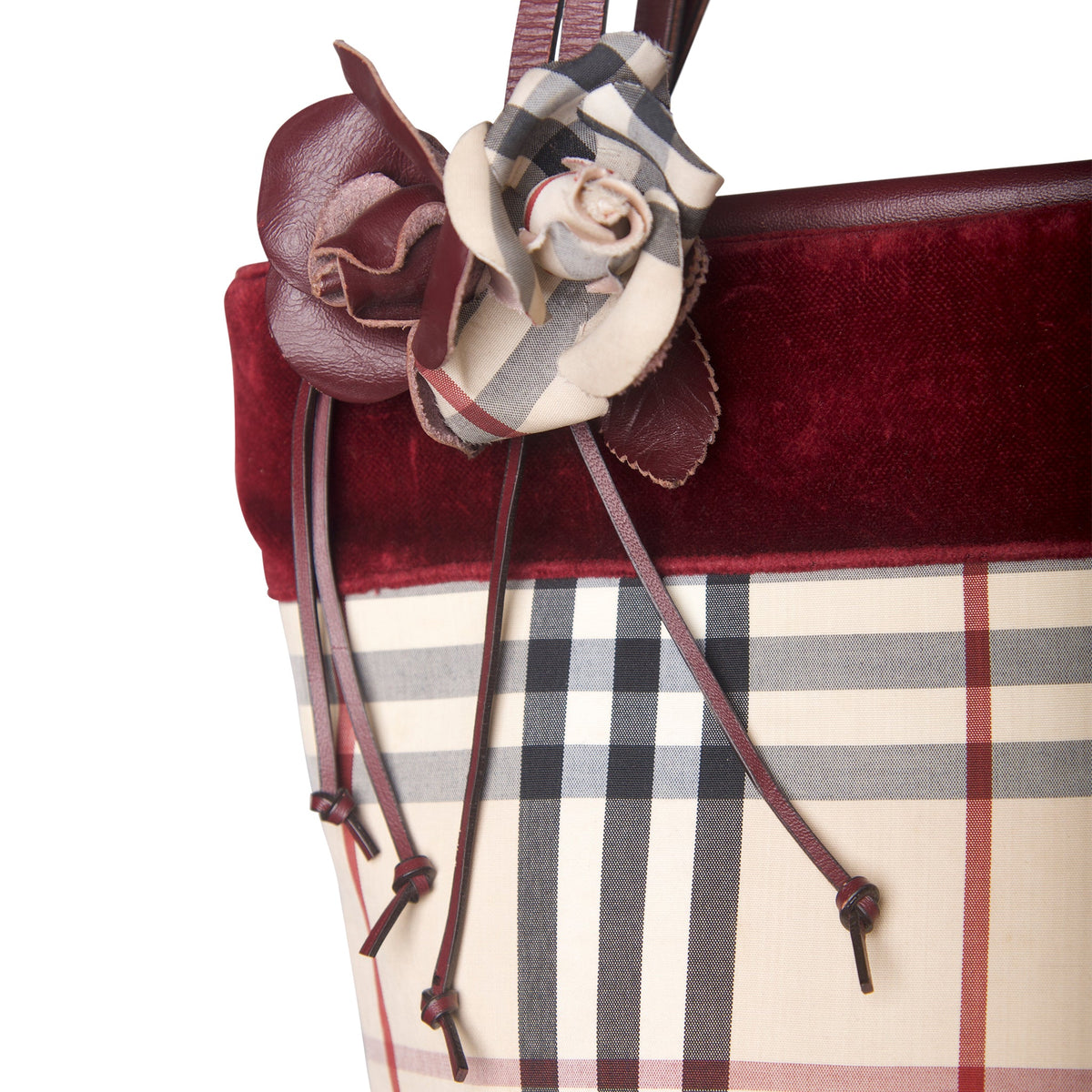 Burberry Velvet Strip Nova Check Rose Bag | O/S, Rose