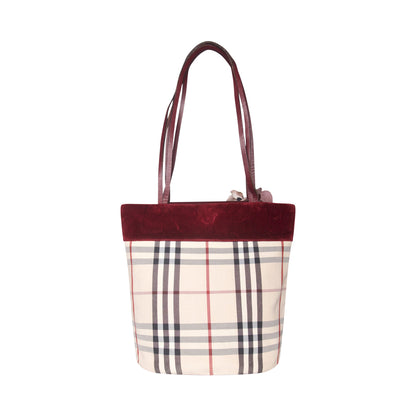 Burberry Velvet Strip Nova Check Rose Bag | O/S, Rose