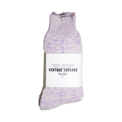 Vintage Threads Lilac Mixed Knit Socks | O/S, Lilac