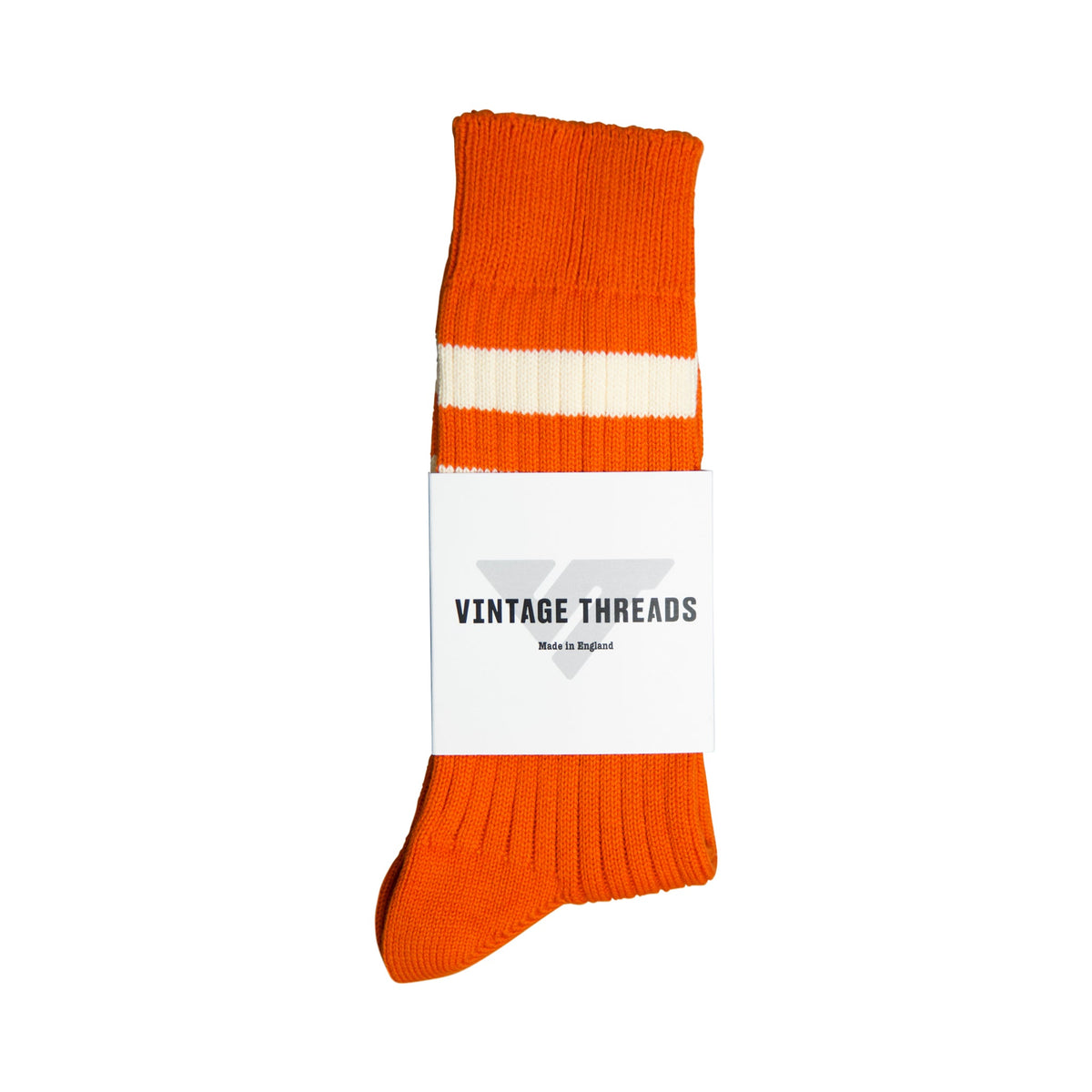 Vintage Threads Orange Cotton Stripe Socks | O/S, Orange