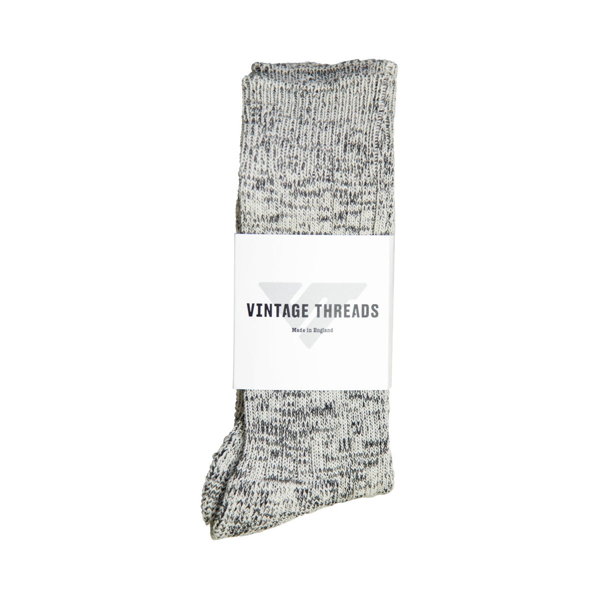 Vintage Threads Grey Mixed Knit Socks | O/S, Grey