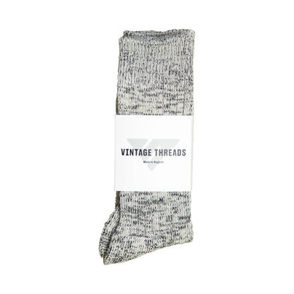 Vintage Threads Grey Mixed Knit Socks | O/S, Grey