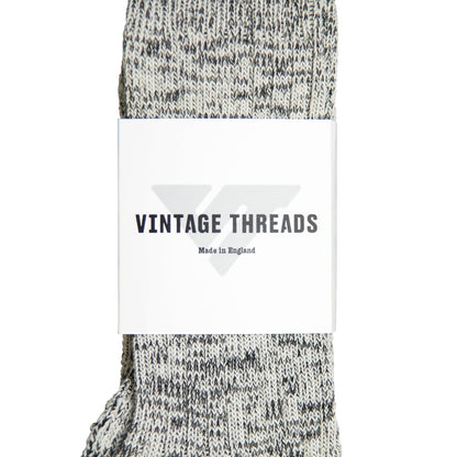 Vintage Threads Grey Mixed Knit Socks | O/S, Grey