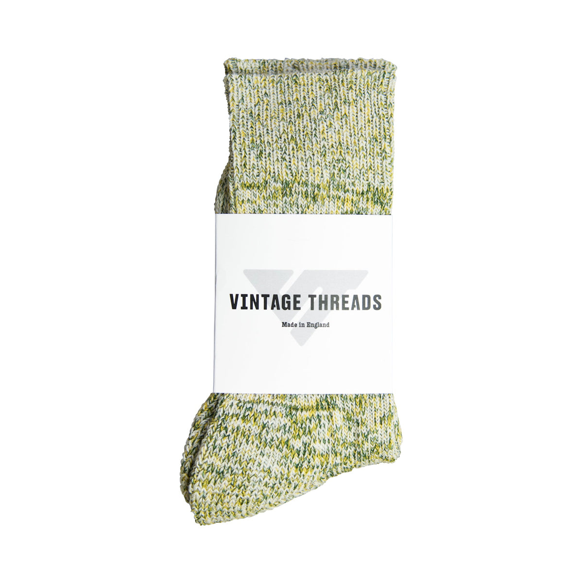 Vintage Threads Green Mixed Knit Socks | O/S, Green