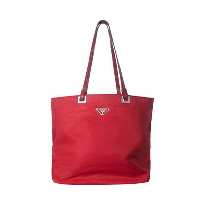 Prada Red Tessuto Nylon Tote Bag