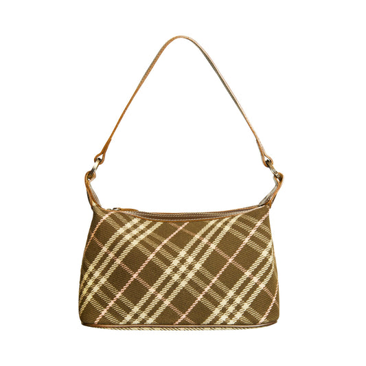 Burberry Brown Nova Check Woven Shoulder Bag