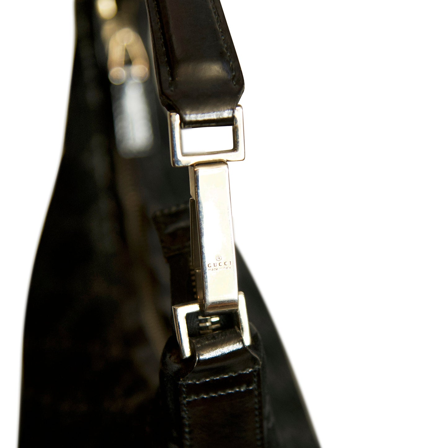 Gucci Suede Black Monogram Shoulder Bag