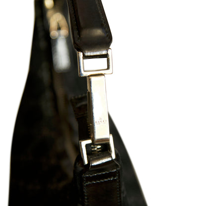 Gucci Suede Black Monogram Shoulder Bag