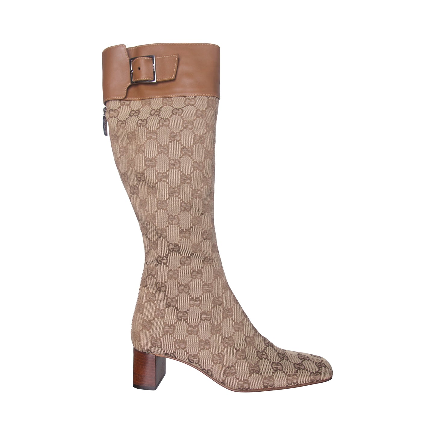 Gucci GG Monogram Canvas Leather Detailed Boots | DEFAULT TITLE, Multicoloured