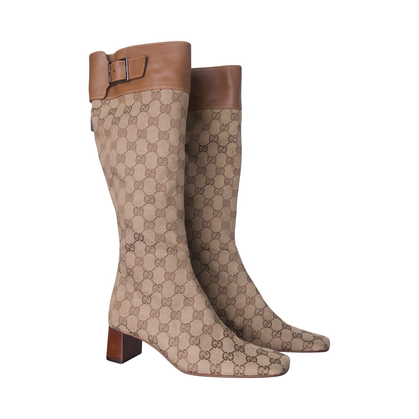 Gucci GG Monogram Canvas Leather Detailed Boots | DEFAULT TITLE, Multicoloured