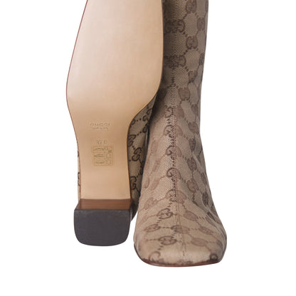 Gucci GG Monogram Canvas Leather Detailed Boots | DEFAULT TITLE, Multicoloured