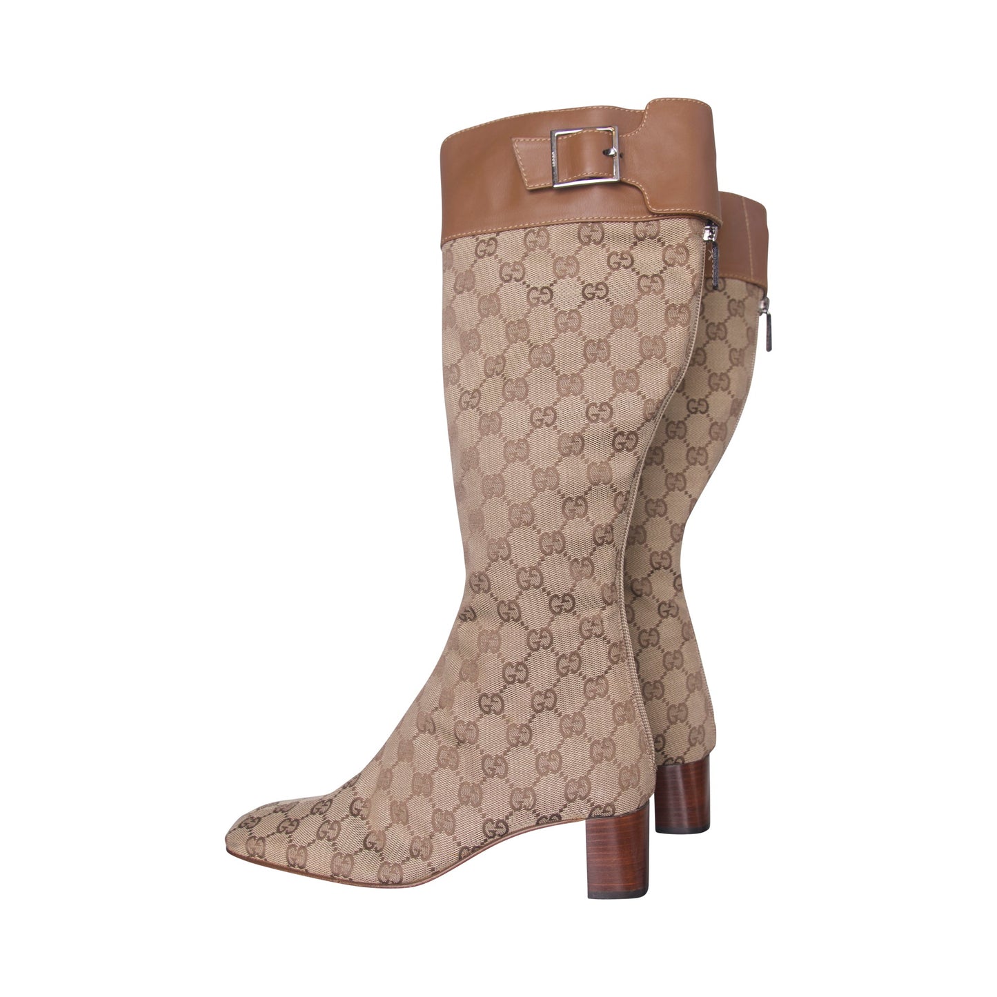 Gucci GG Monogram Canvas Leather Detailed Boots | DEFAULT TITLE, Multicoloured