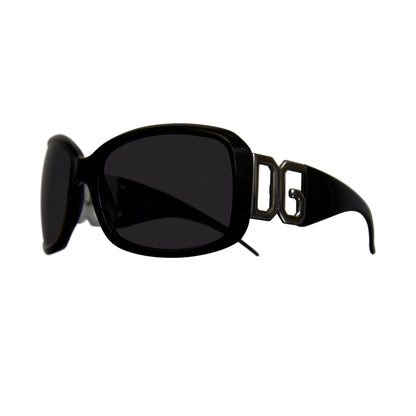 Dolce & Gabbana Silver Logo Embellished Wide Lens Sunglasses
