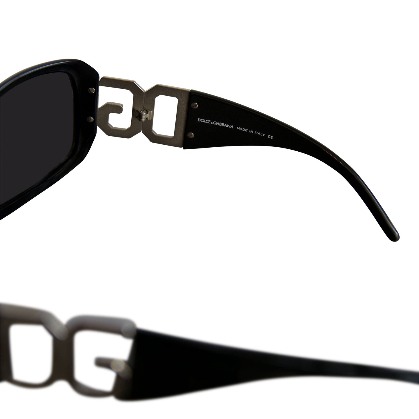 Dolce & Gabbana Silver Logo Embellished Wide Lens Sunglasses