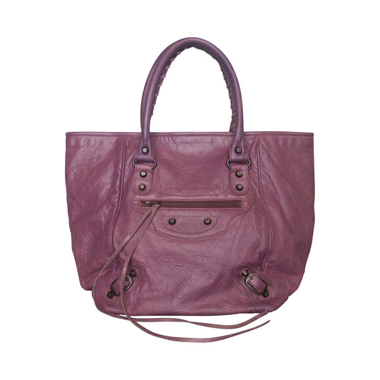 Balenciaga Violet Leather Classic Weekender Handbag SC: 5782
