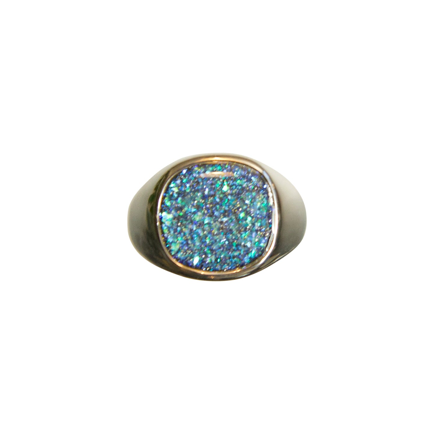 Silver Opal Signet Ring