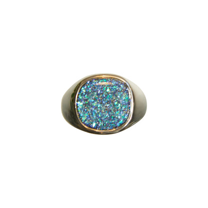 Silver Opal Signet Ring