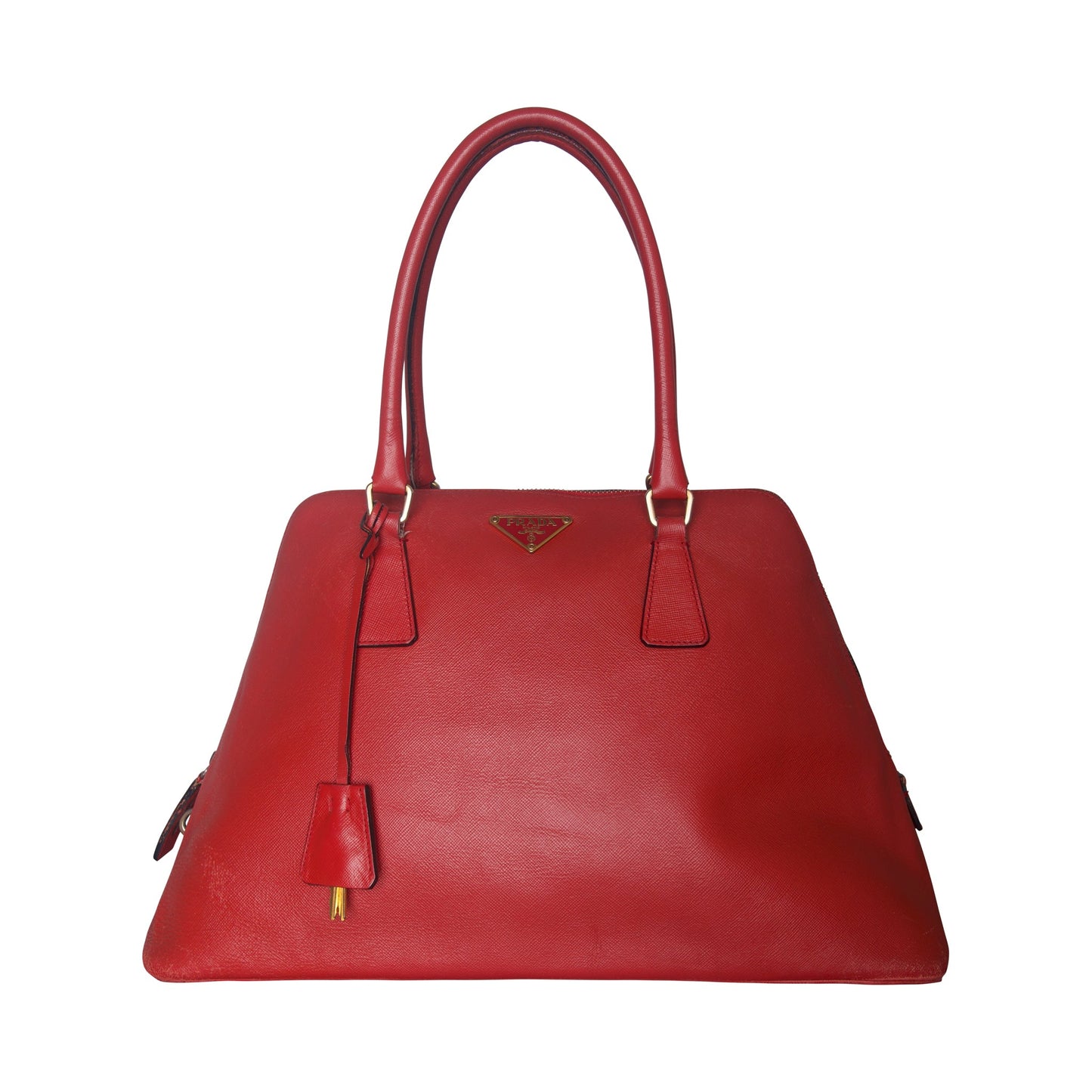 Prada Red Leather Promenade Saffiano Handbag | O/S, Multicoloured