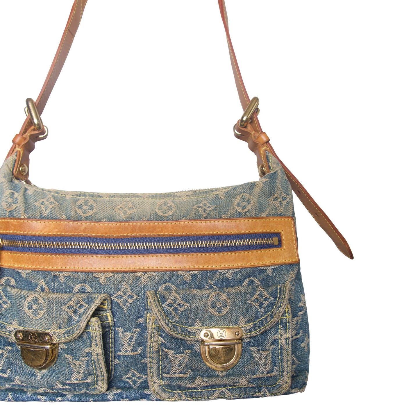 Louis Vuitton Blue Denim Monogram PM Shoulder Bag | O/S, Multicoloured