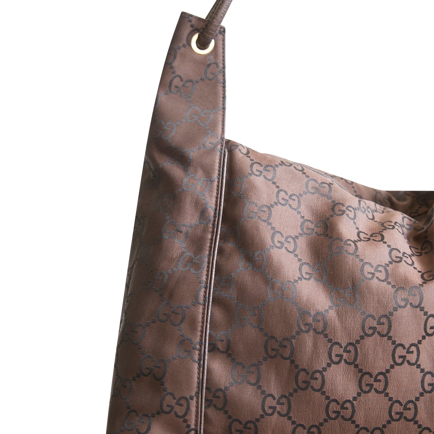 Gucci Brown Monogram Nylon Hobo Bag