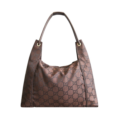Gucci Brown Monogram Nylon Hobo Bag