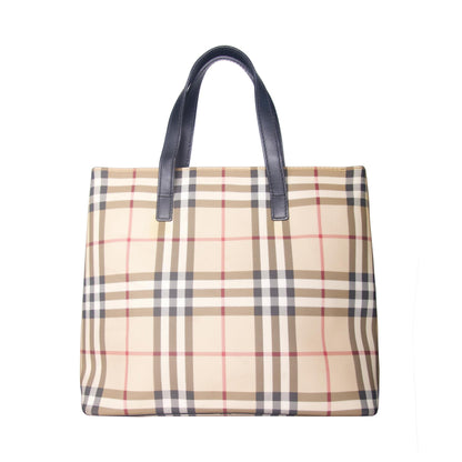 Burberry Beige Haymarket Coated Canvas Tote Bag | O/S, Multicoloured