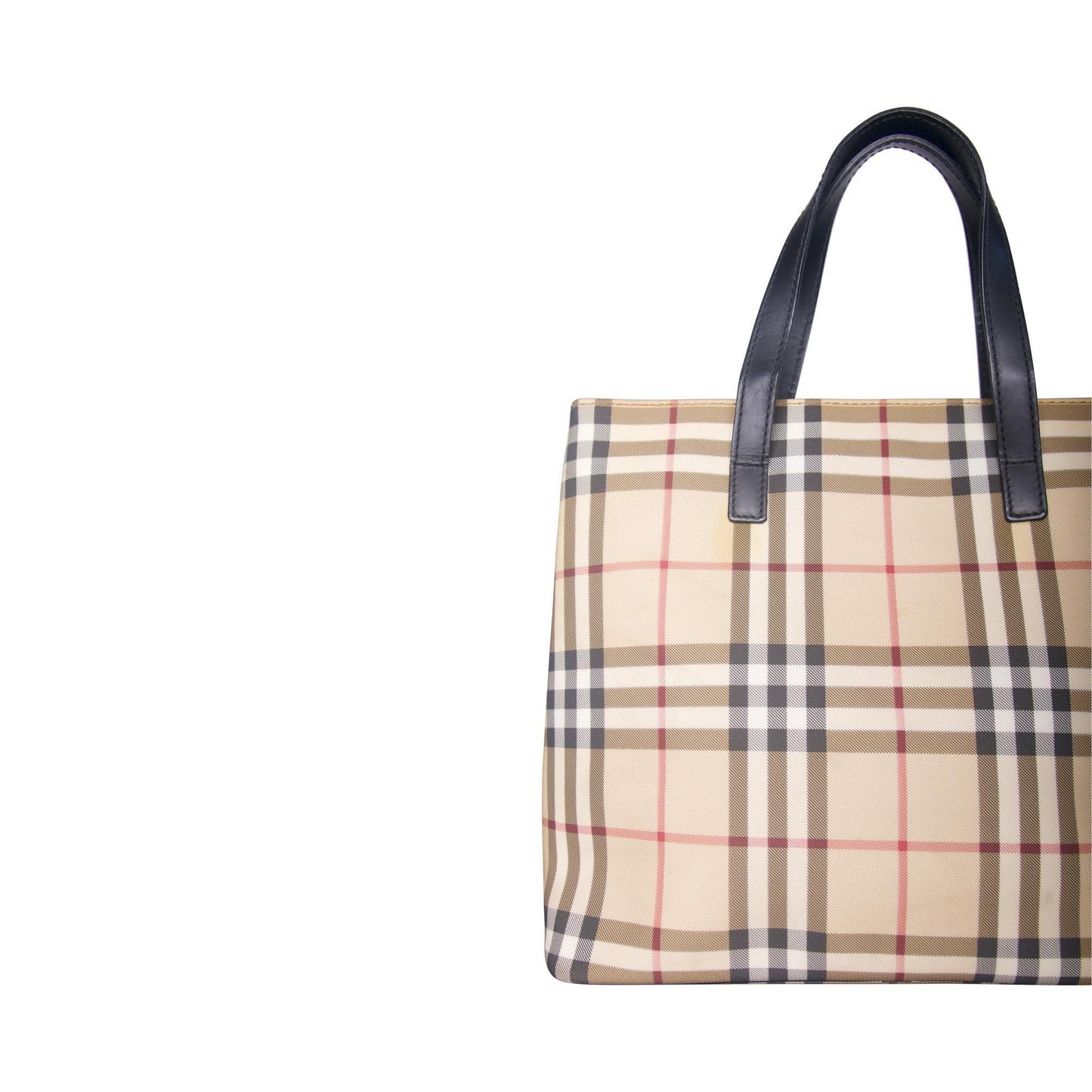 Burberry Beige Haymarket Coated Canvas Tote Bag | O/S, Multicoloured