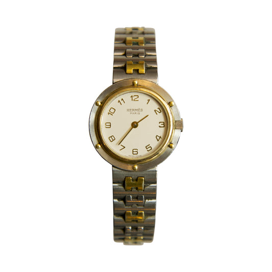 Hermes Clipper Olympia Gold Plated Finish Ivory Face Watch
