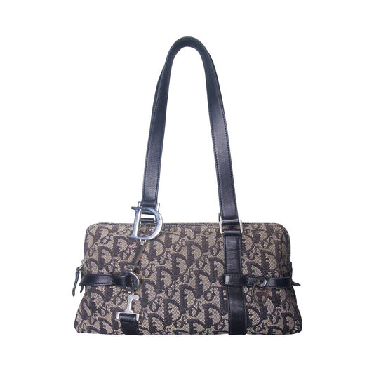 2000s Christian Dior Monogram Spellout Strap Trotter Mini Bowling Bag