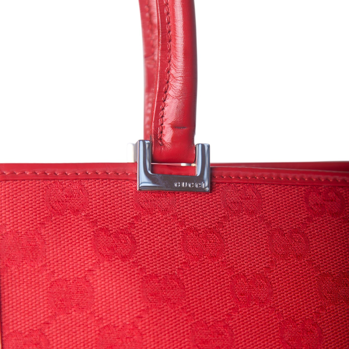 2000s Gucci Jackie GG Cherry Red Canvas Tote Bag | O/S, Red