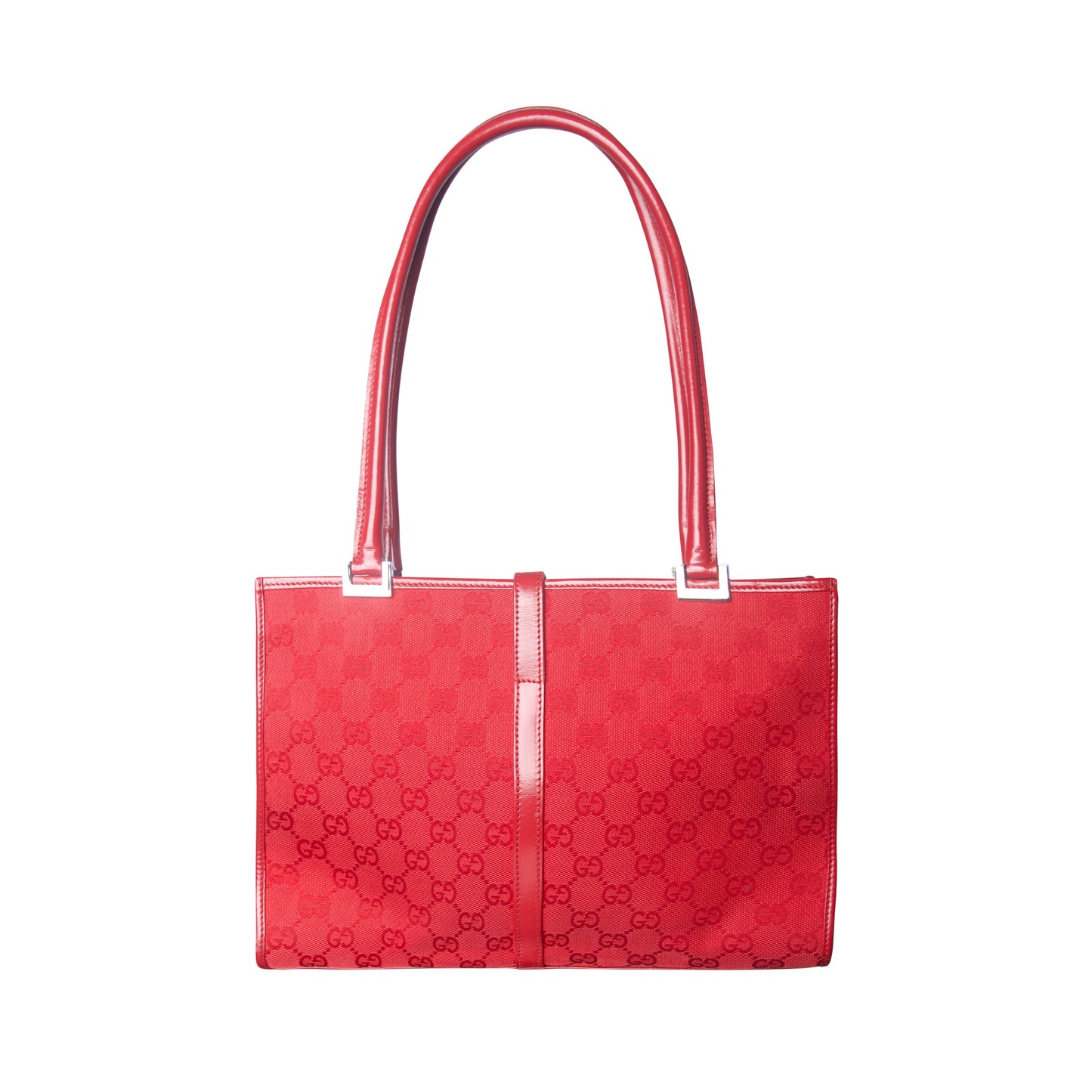 2000s Gucci Jackie GG Cherry Red Canvas Tote Bag | O/S, Red