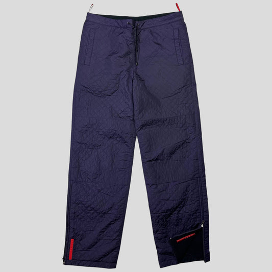 Prada Sport AW00 Reversible Nylon Quilted + Fleece Trousers - IT46 | W31, Purple