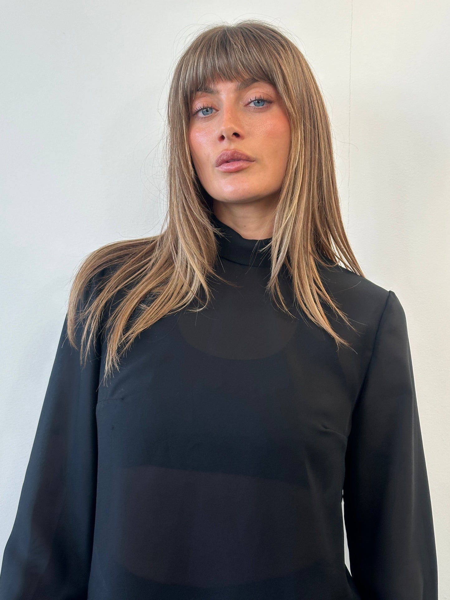 Vintage 1990s Sheer Stripe Panel Top - M